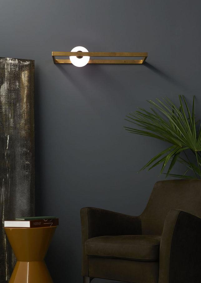 Modern Blown Glass Mondrian Wall Sconce with Iron Bracket for Contemporary Interiors