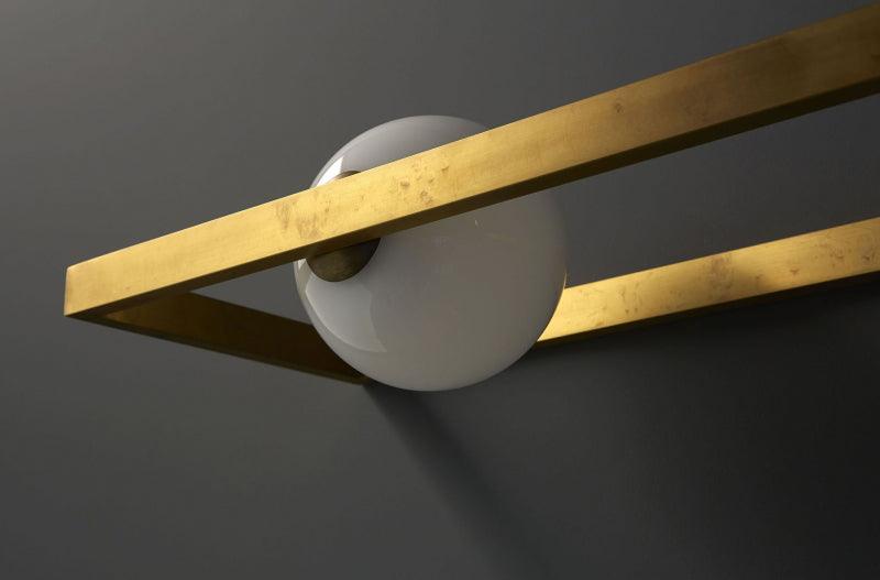 Modern Blown Glass Mondrian Wall Sconce with Iron Bracket for Contemporary Interiors