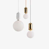 Modern Blown Glass Pendant Light with Minimalist Metal Frame for Contemporary Indoor Spaces