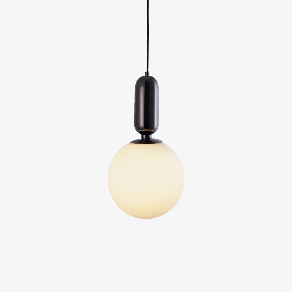 Modern Blown Glass Pendant Light with Minimalist Metal Frame for Contemporary Indoor Spaces