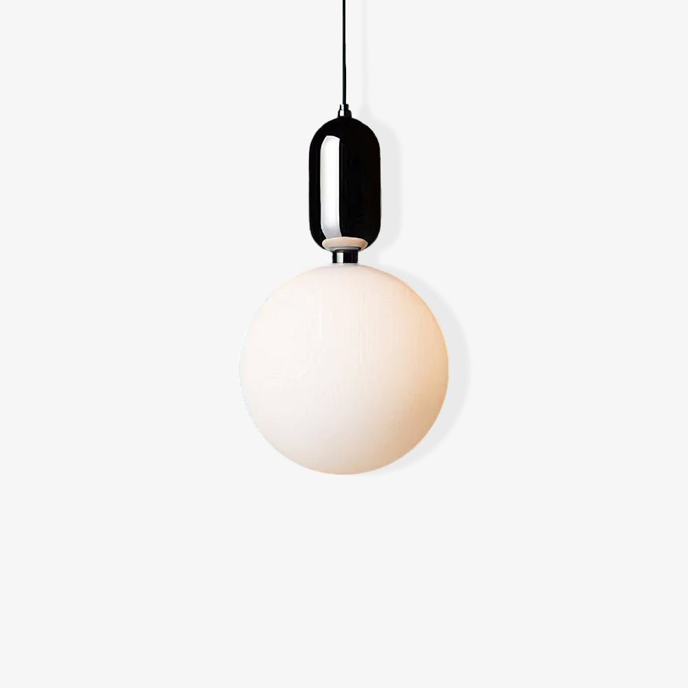 Modern Blown Glass Pendant Light with Minimalist Metal Frame for Contemporary Indoor Spaces