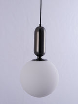 Modern Blown Glass Pendant Light with Minimalist Metal Frame for Contemporary Indoor Spaces