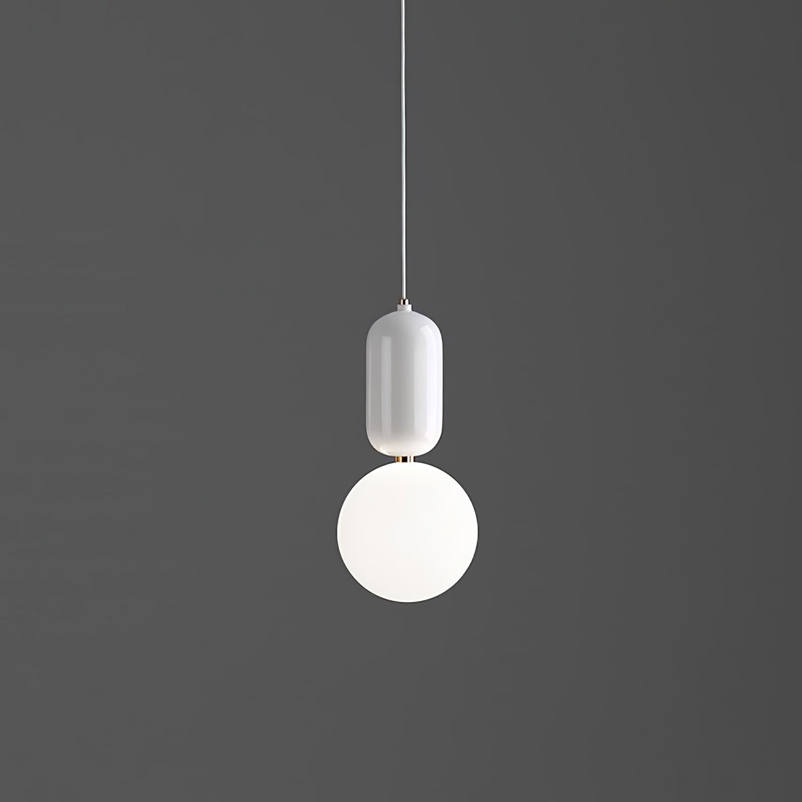 Modern Blown Glass Pendant Light with Minimalist Metal Frame for Contemporary Indoor Spaces