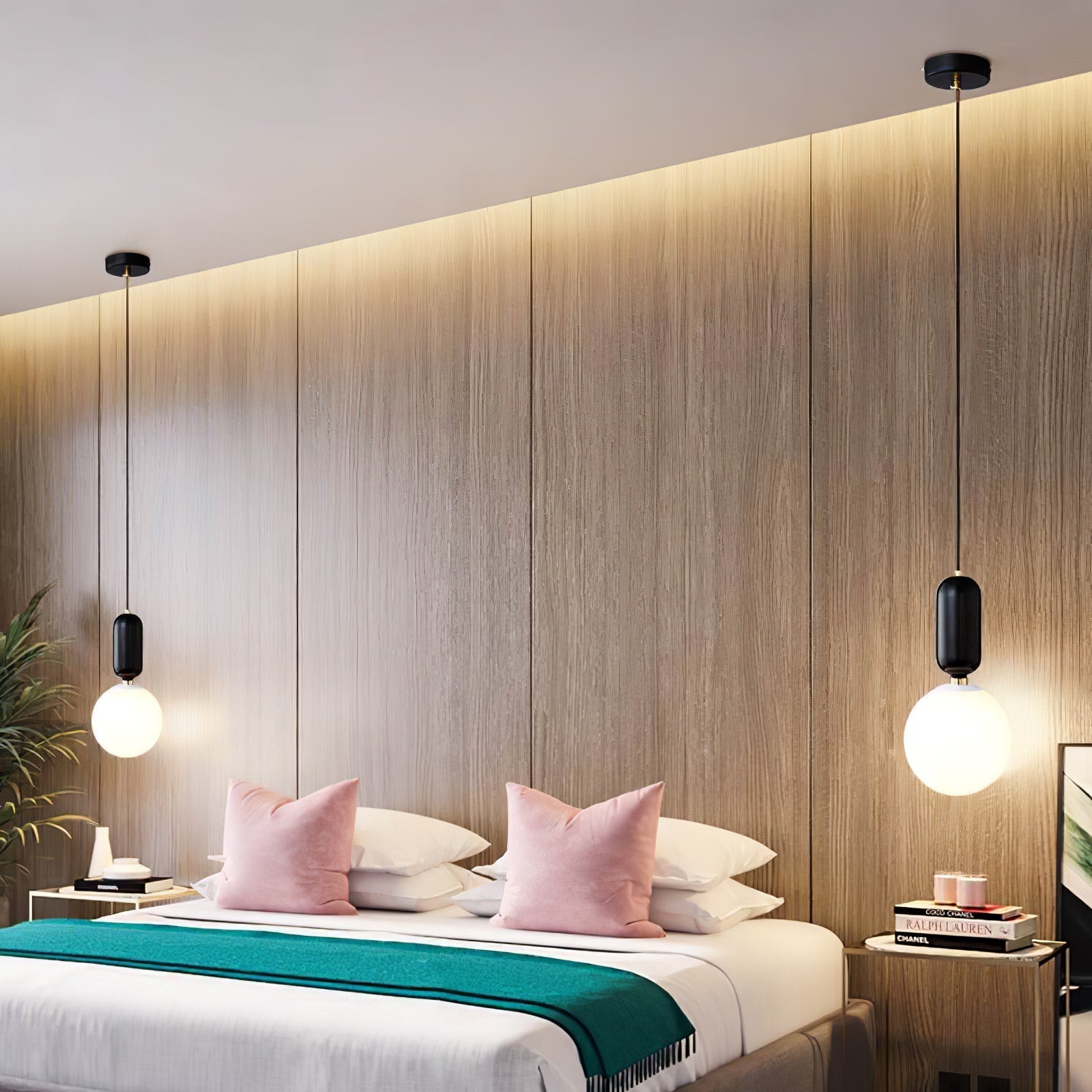 Modern Blown Glass Pendant Light with Minimalist Metal Frame for Contemporary Indoor Spaces