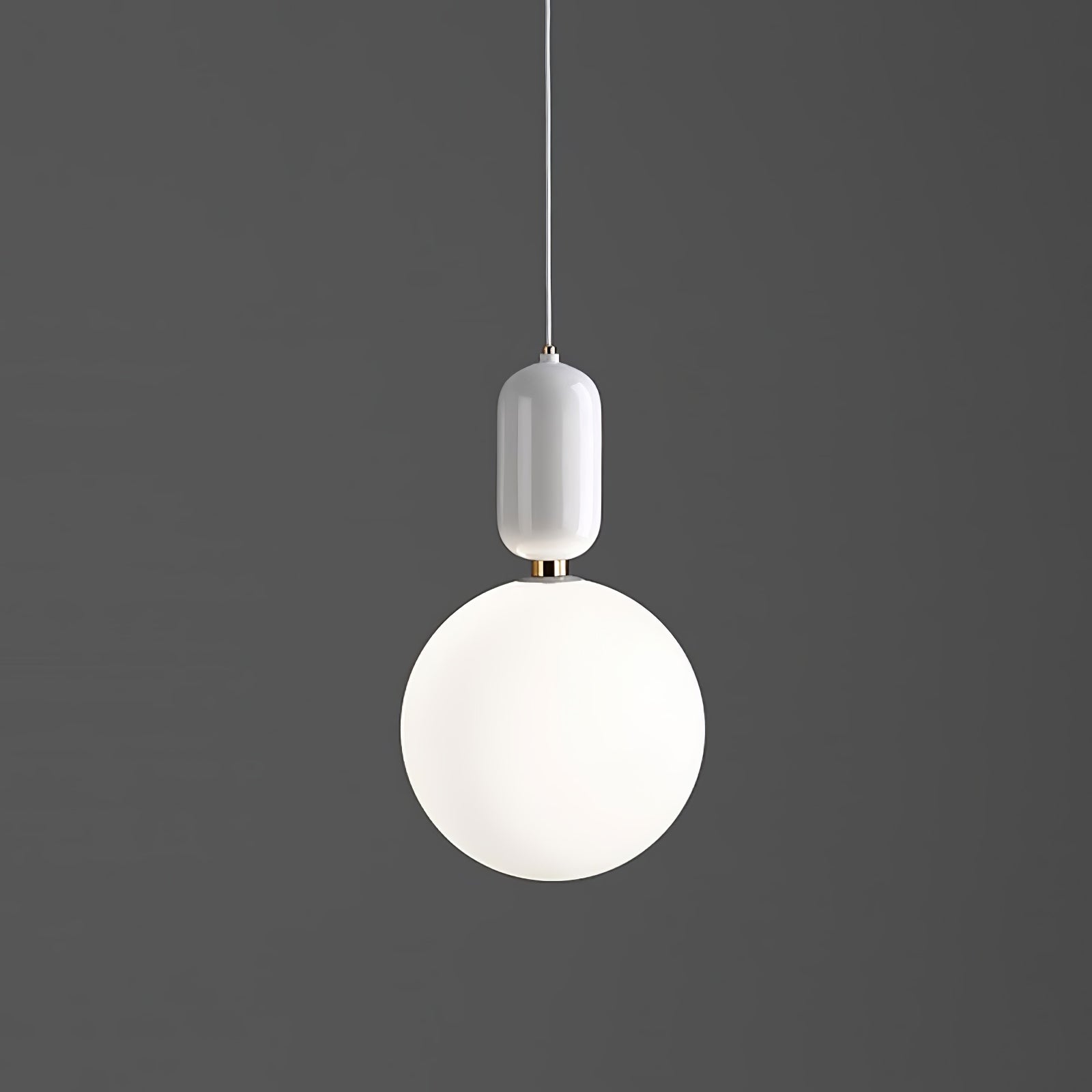 Modern Blown Glass Pendant Light with Minimalist Metal Frame for Contemporary Indoor Spaces