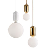 Modern Blown Glass Pendant Light with Minimalist Metal Frame for Contemporary Indoor Spaces