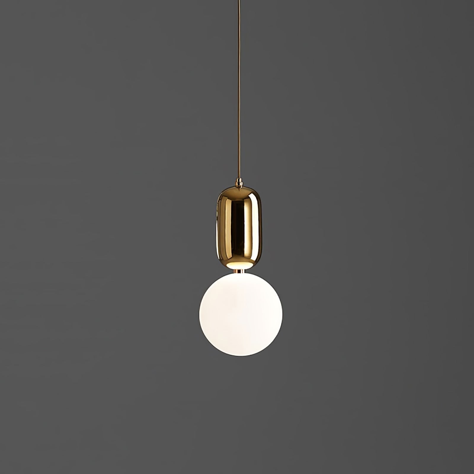 Modern Blown Glass Pendant Light with Minimalist Metal Frame for Contemporary Indoor Spaces