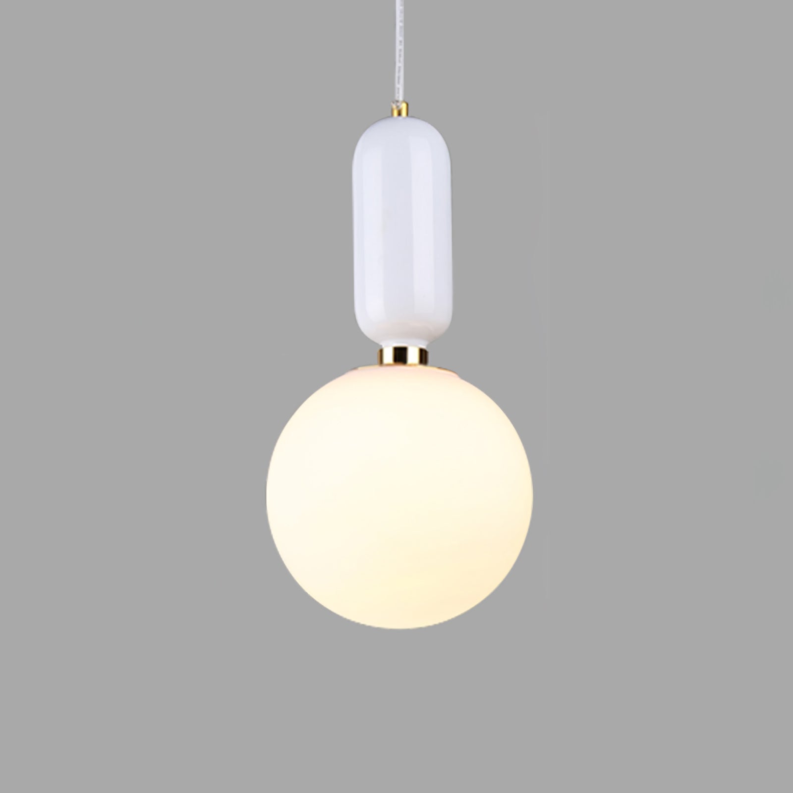 Modern Blown Glass Pendant Light with Minimalist Metal Frame for Contemporary Indoor Spaces