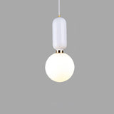 Modern Blown Glass Pendant Light with Minimalist Metal Frame for Contemporary Indoor Spaces