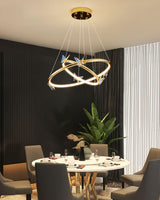 Modern Blue Crystal Butterfly LED Chandelier Luxury Gold Hanging Pendant Light