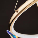 Modern Blue Crystal Butterfly LED Chandelier Luxury Gold Hanging Pendant Light