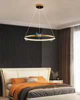 Modern Blue Crystal Butterfly LED Chandelier Luxury Gold Hanging Pendant Light