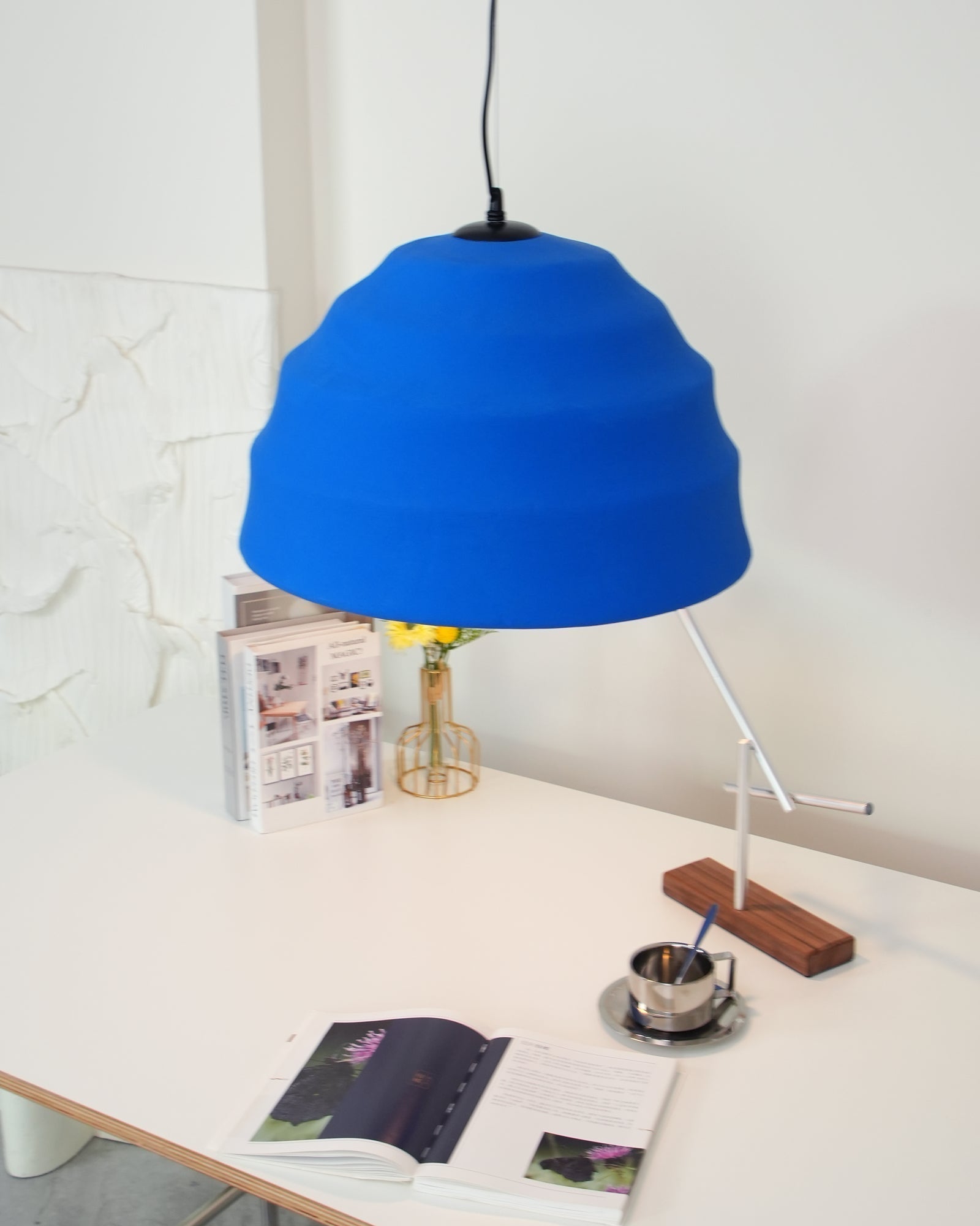 Modern Blue Polystyrene Pendant Light Eco Friendly Recycled Pluto Hanging Lamp for Indoor Use