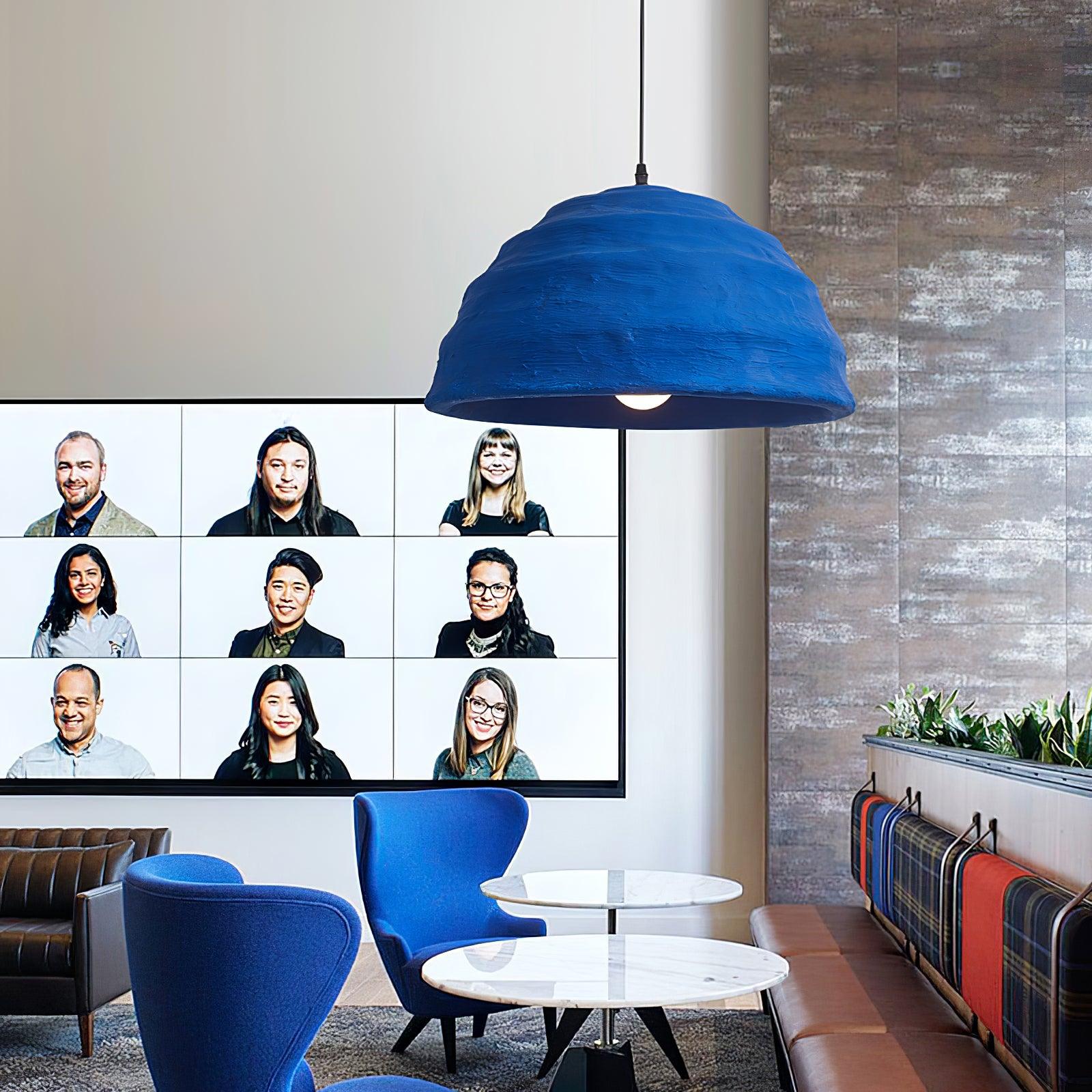 Modern Blue Polystyrene Pendant Light Eco Friendly Recycled Pluto Hanging Lamp for Indoor Use