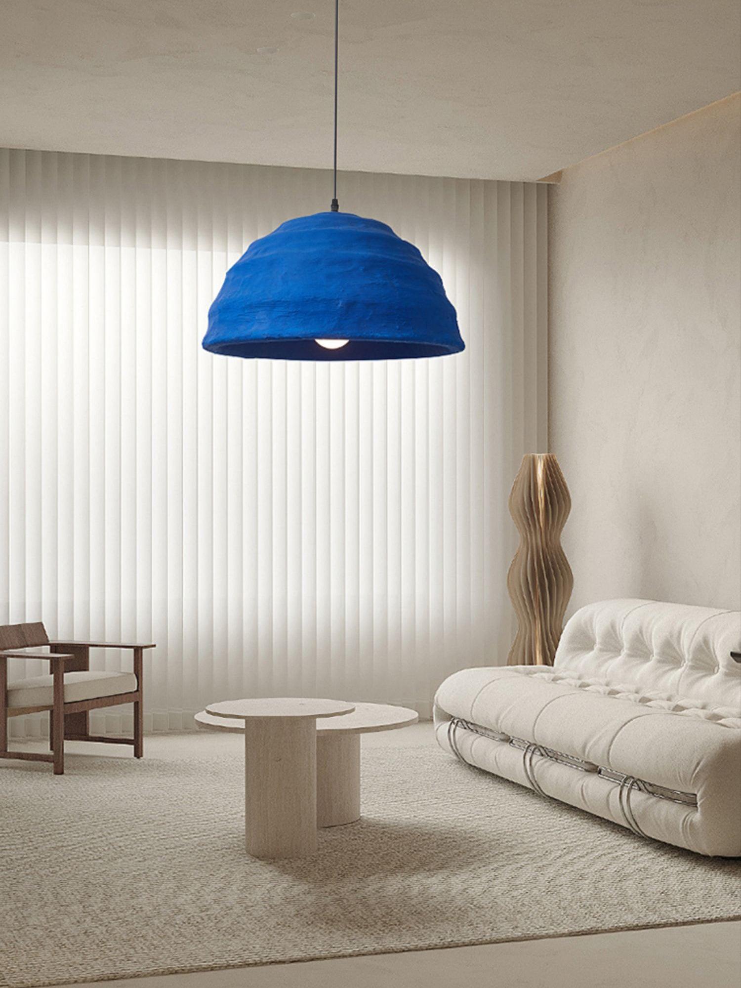 Modern Blue Polystyrene Pendant Light Eco Friendly Recycled Pluto Hanging Lamp for Indoor Use