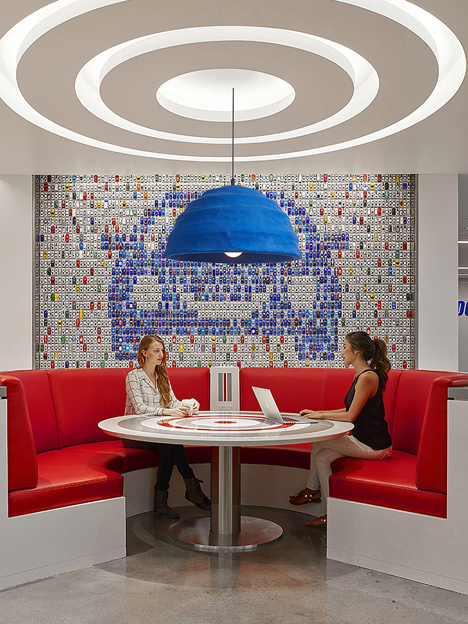 Modern Blue Polystyrene Pendant Light Eco Friendly Recycled Pluto Hanging Lamp for Indoor Use