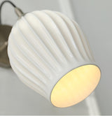 Modern Bone China Ceramic Ribbed Sconce Wall Light for Living Room Bedroom