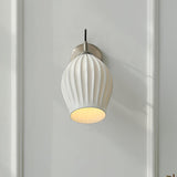 Modern Bone China Ceramic Ribbed Sconce Wall Light for Living Room Bedroom