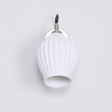 Modern Bone China Ceramic Ribbed Sconce Wall Light for Living Room Bedroom