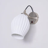 Modern Bone China Ceramic Ribbed Sconce Wall Light for Living Room Bedroom