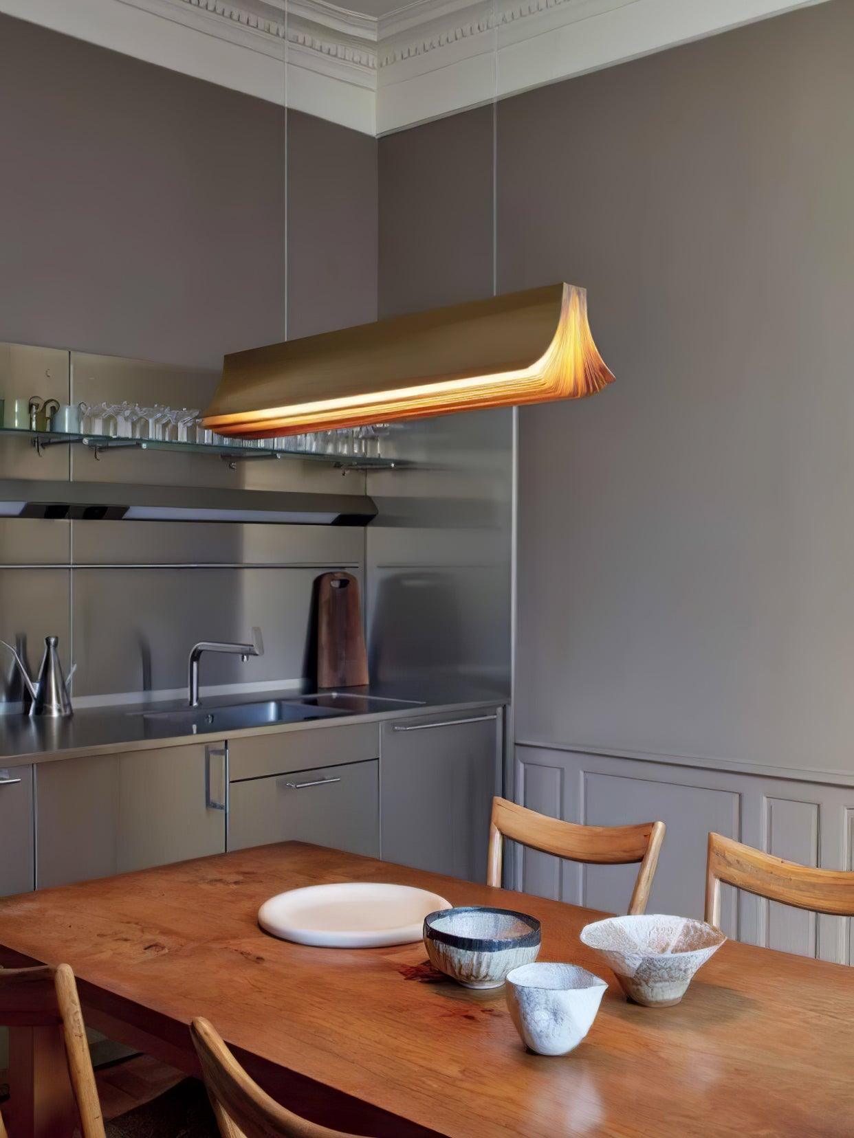 Modern Book Design LED Pendant Light Minimalist Acrylic Hanging Ceiling Fixture for Dining Room