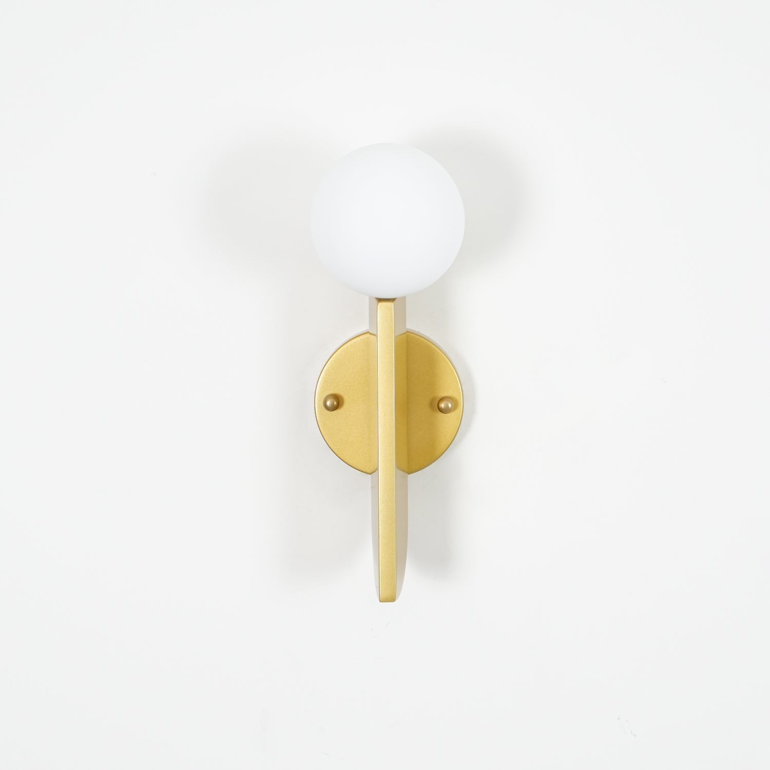 Modern Bower Sculptural Wall Sconce Brass with Polished White Glass Globe LED Vanity Light