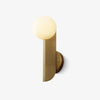 Modern Bower Sculptural Wall Sconce Brass with Polished White Glass Globe LED Vanity Light