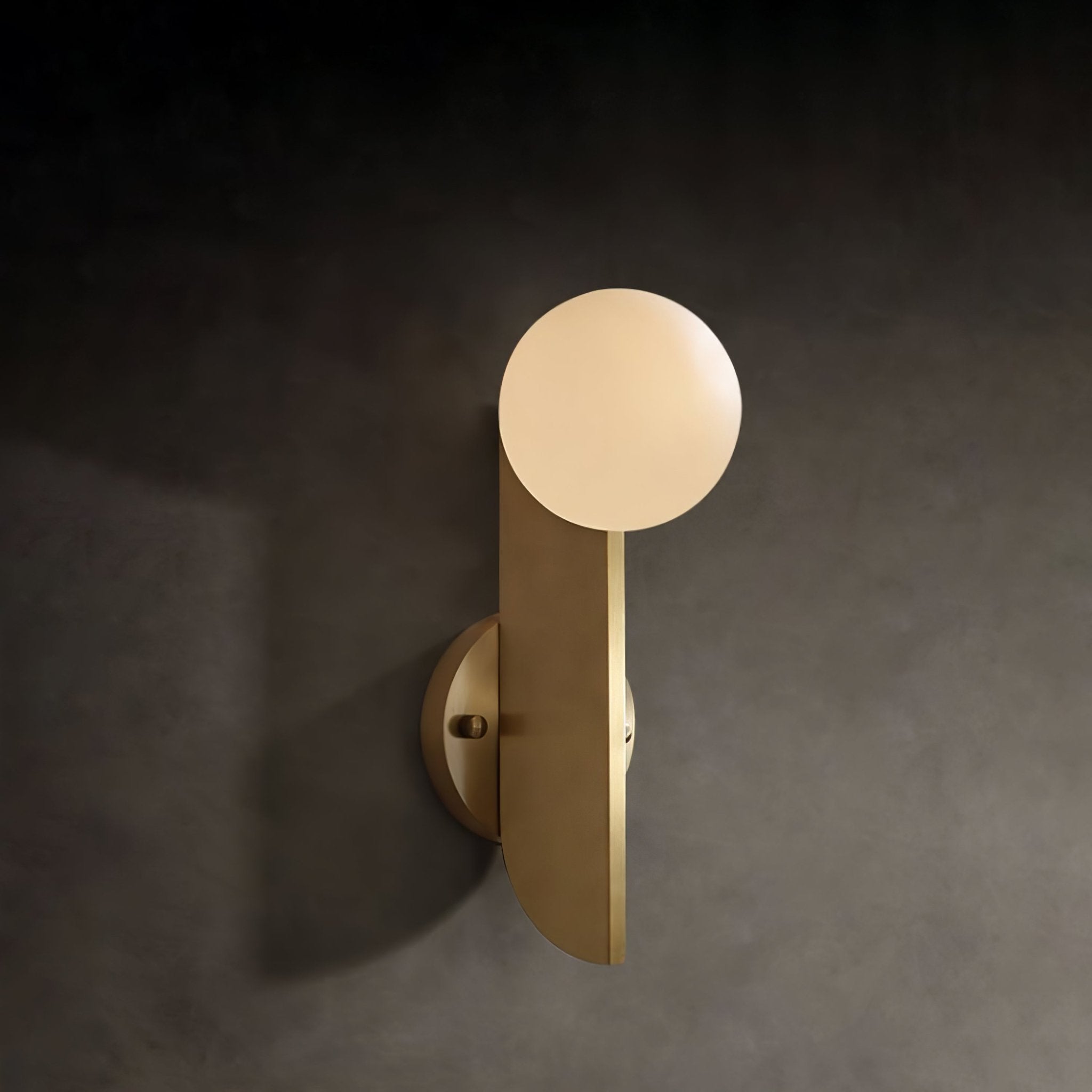 Modern Bower Sculptural Wall Sconce Brass with Polished White Glass Globe LED Vanity Light