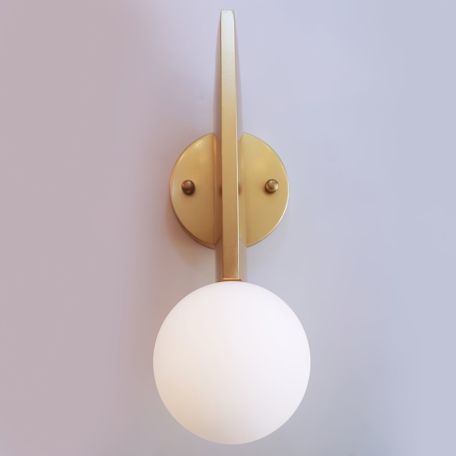 Modern Bower Sculptural Wall Sconce Brass with Polished White Glass Globe LED Vanity Light