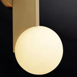 Modern Bower Sculptural Wall Sconce Brass with Polished White Glass Globe LED Vanity Light