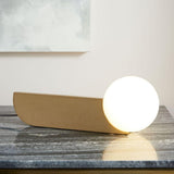 Modern Bower Sculptural Wall Sconce Brass with Polished White Glass Globe LED Vanity Light