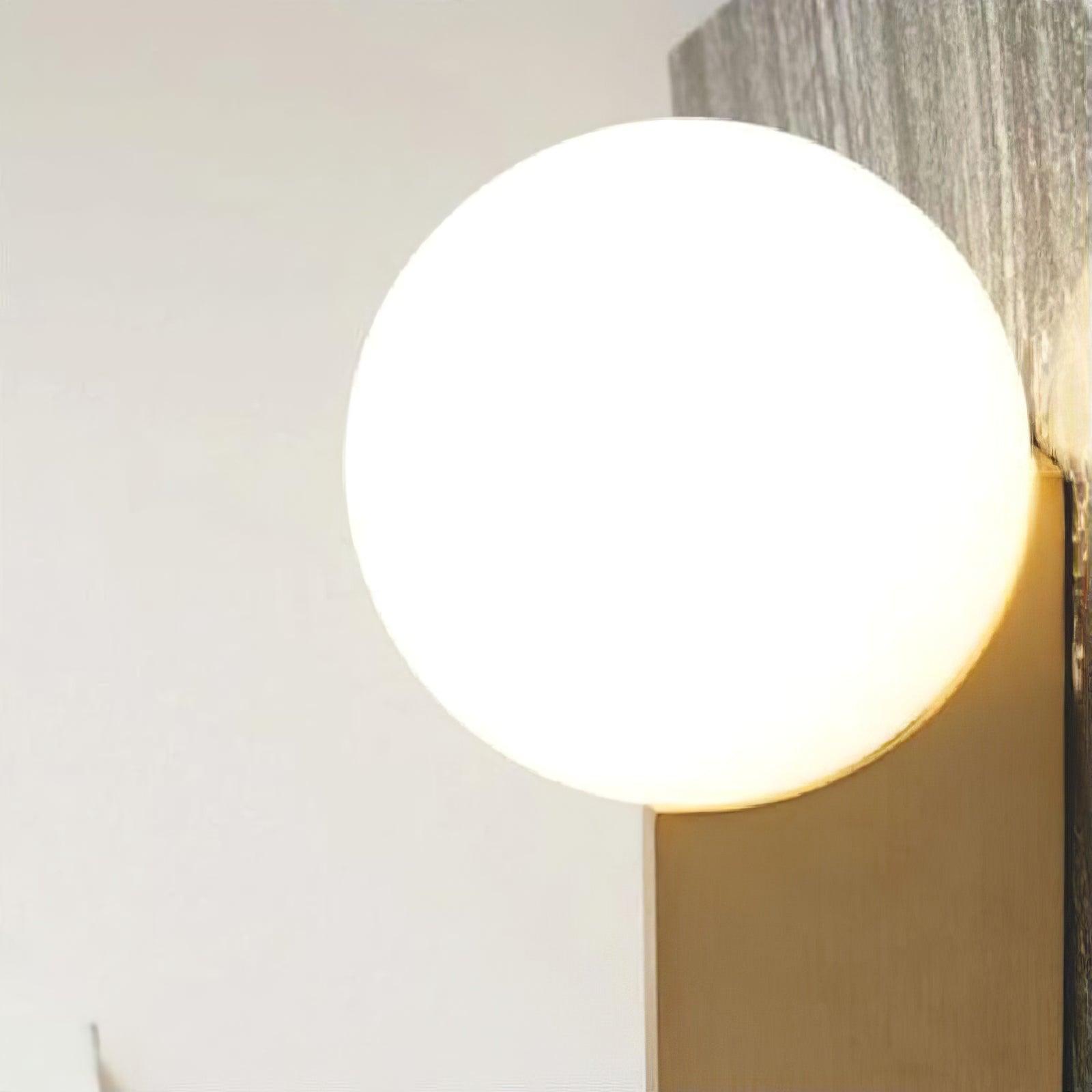 Modern Bower Sculptural Wall Sconce Brass with Polished White Glass Globe LED Vanity Light