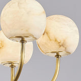Modern Brass and Alabaster Globe Candelabrum Chandelier for Luxury Interiors