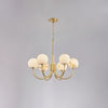 Modern Brass and Alabaster Globe Candelabrum Chandelier for Luxury Interiors