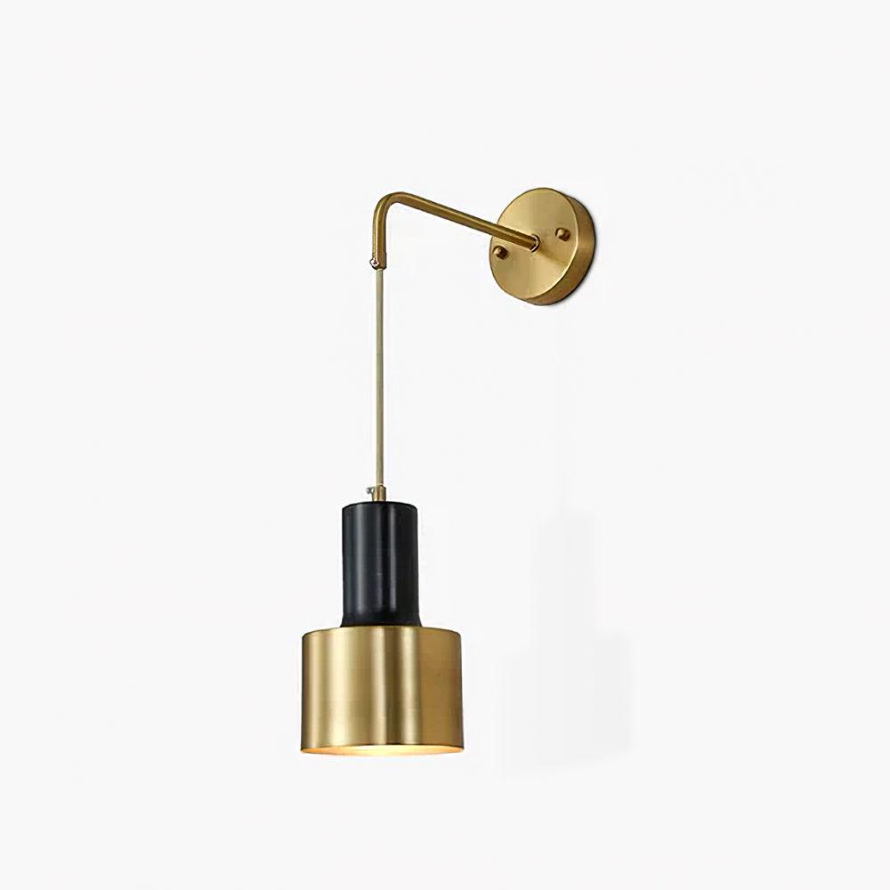 Modern Brass and Black Pino Wall Sconce Minimalist Indoor Single Light Fixture