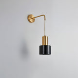 Modern Brass and Black Pino Wall Sconce Minimalist Indoor Single Light Fixture