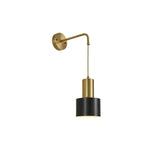 Modern Brass and Black Pino Wall Sconce Minimalist Indoor Single Light Fixture