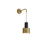 Modern Brass and Black Pino Wall Sconce Minimalist Indoor Single Light Fixture