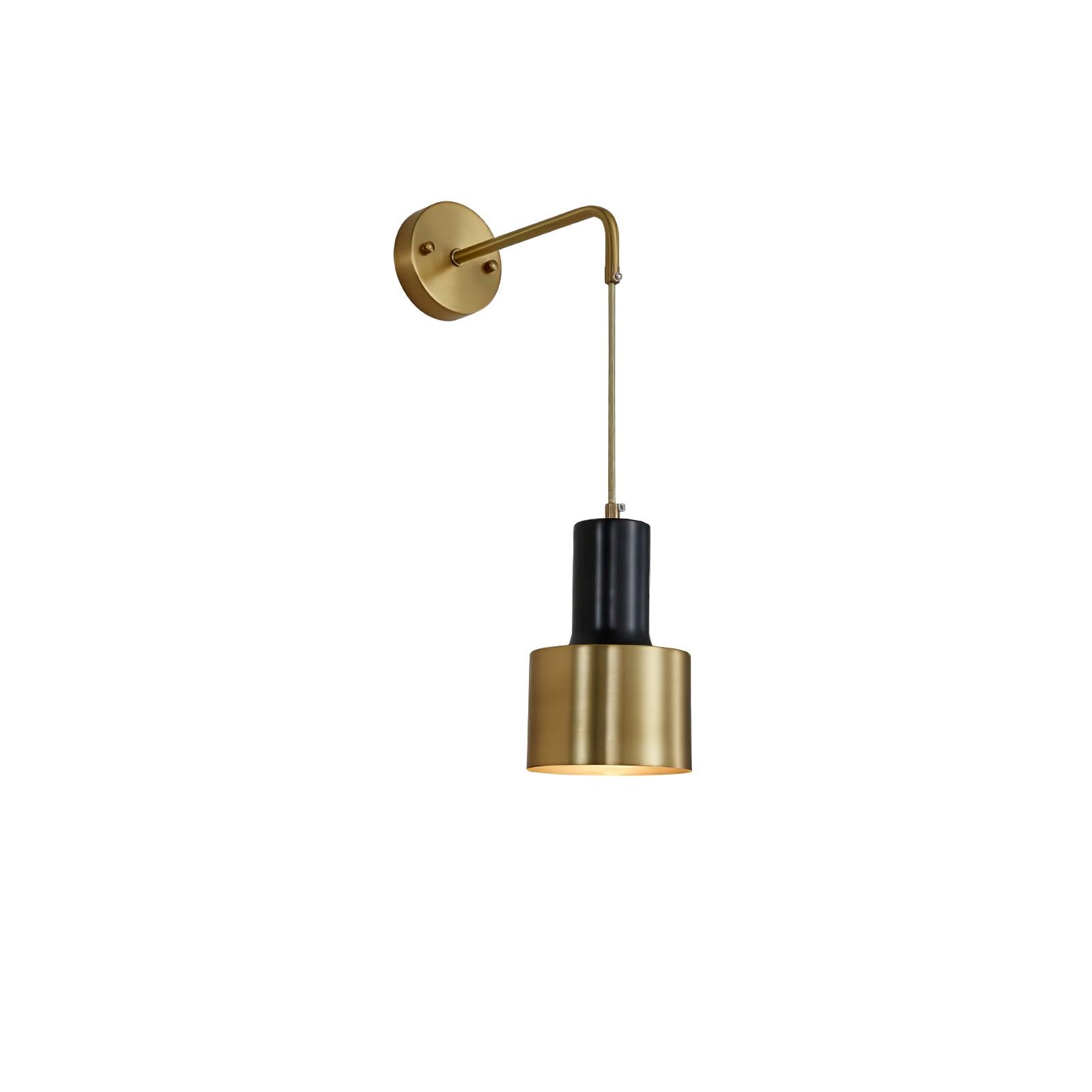 Modern Brass and Black Pino Wall Sconce Minimalist Indoor Single Light Fixture