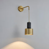 Modern Brass and Black Pino Wall Sconce Minimalist Indoor Single Light Fixture