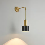 Modern Brass and Black Pino Wall Sconce Minimalist Indoor Single Light Fixture