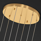 Modern Brass and Crystal Staircase Chandelier with Three Step Dimming for Villa and High Ceiling Foyer
