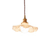 Modern Brass and Glass Flower Pendant Lamp Small White Floral Hanging Ceiling Light