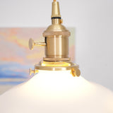 Modern Brass and Glass Flower Pendant Lamp Small White Floral Hanging Ceiling Light