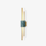 Modern Brass and Marble LED Wall Sconce Slim Asymmetric Gold Wall Light for Bedroom