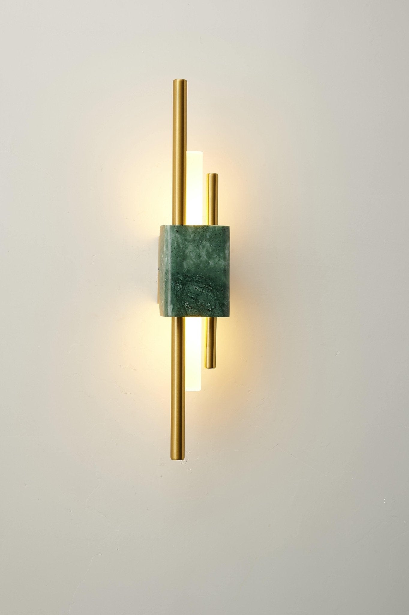 Modern Brass and Marble LED Wall Sconce Slim Asymmetric Gold Wall Light for Bedroom