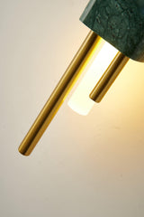 Modern Brass and Marble LED Wall Sconce Slim Asymmetric Gold Wall Light for Bedroom