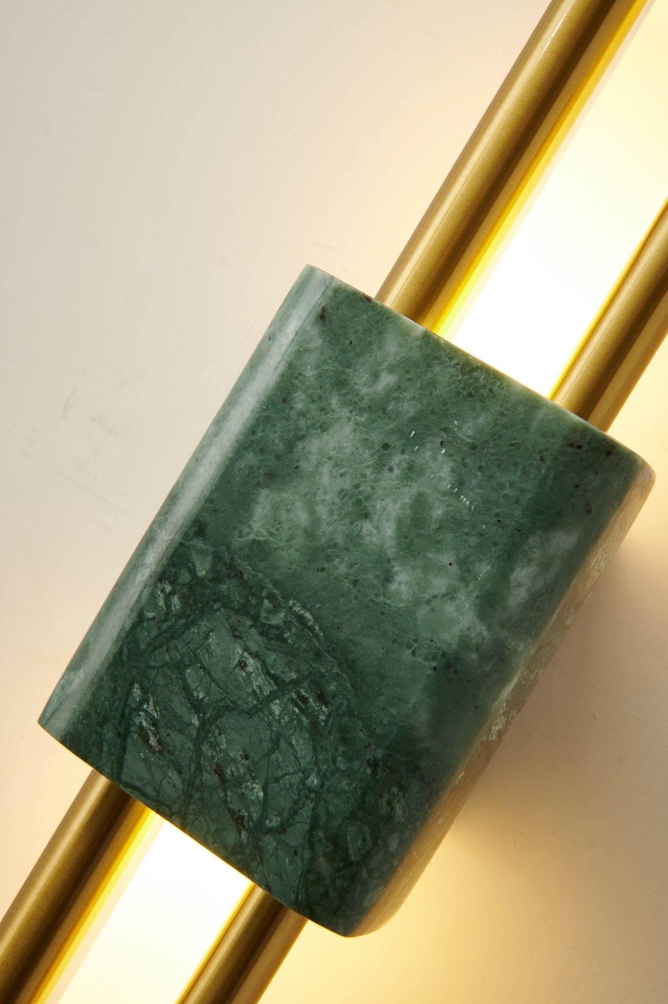 Modern Brass and Marble LED Wall Sconce Slim Asymmetric Gold Wall Light for Bedroom