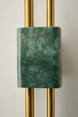 Modern Brass and Marble LED Wall Sconce Slim Asymmetric Gold Wall Light for Bedroom