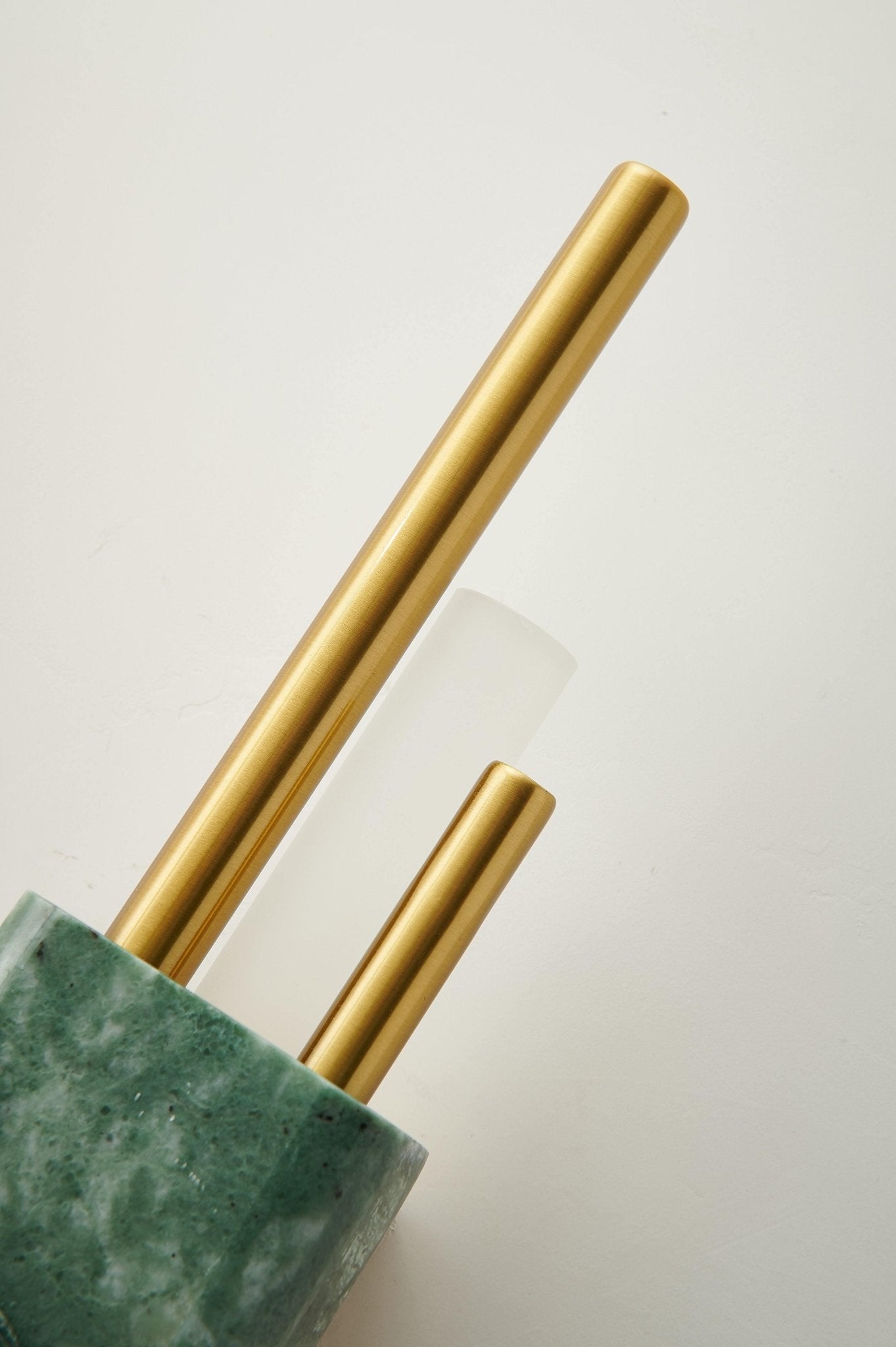 Modern Brass and Marble LED Wall Sconce Slim Asymmetric Gold Wall Light for Bedroom